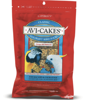 A bag of Classic Avi-Cakes for Macaws & Cockatoos for parrots.
